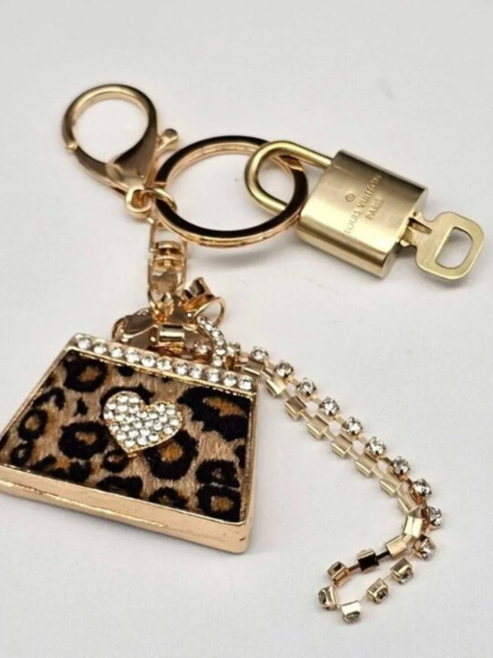 Authentic Louis Vuitton Lock & Key Gold ✨ Unbranded Keychain Bag Charm LV